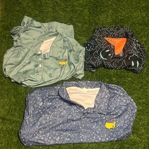 Patterned Polo Shirt Set 3XL - Blue, Black, Grey